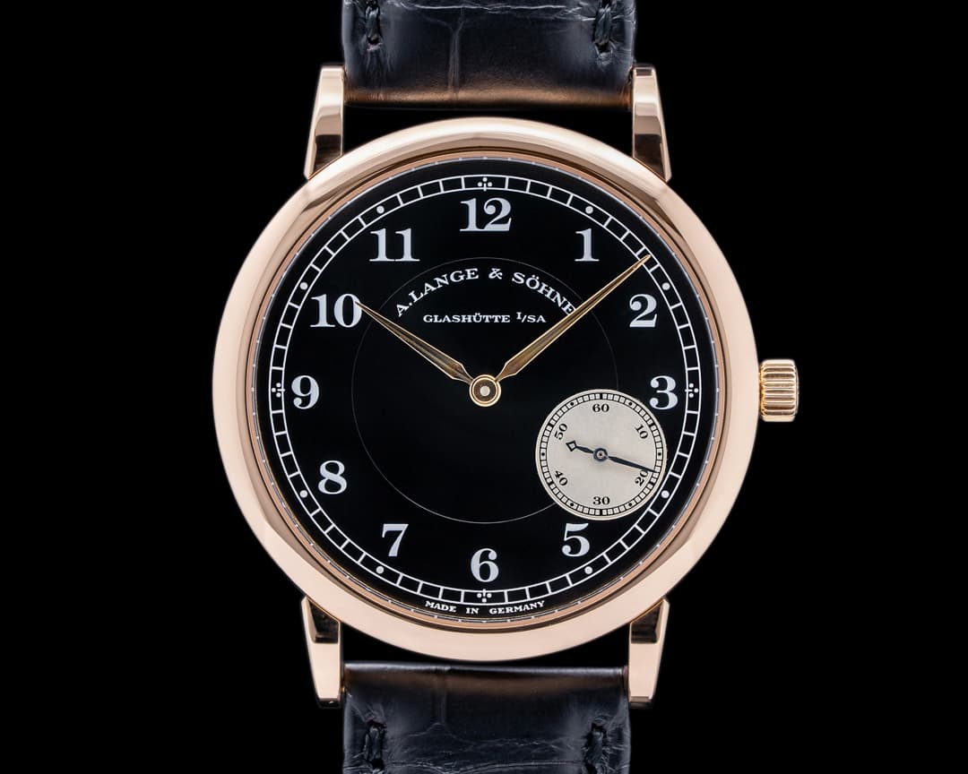 A. Lange and Sohne 1815 "Side Step" 222.048 Wempe Black Dial 18k Rose Gold RARE