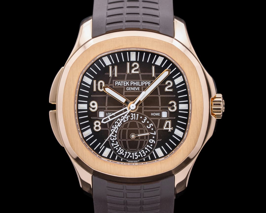 Patek Philippe Aquanaut 5164R Travel Time Rose Gold / Rubber