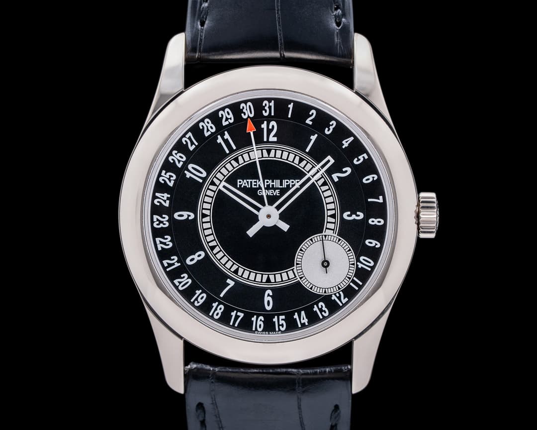 Patek Philippe Calatrava 6006G Black Dial 18K White Gold / Deployant 
