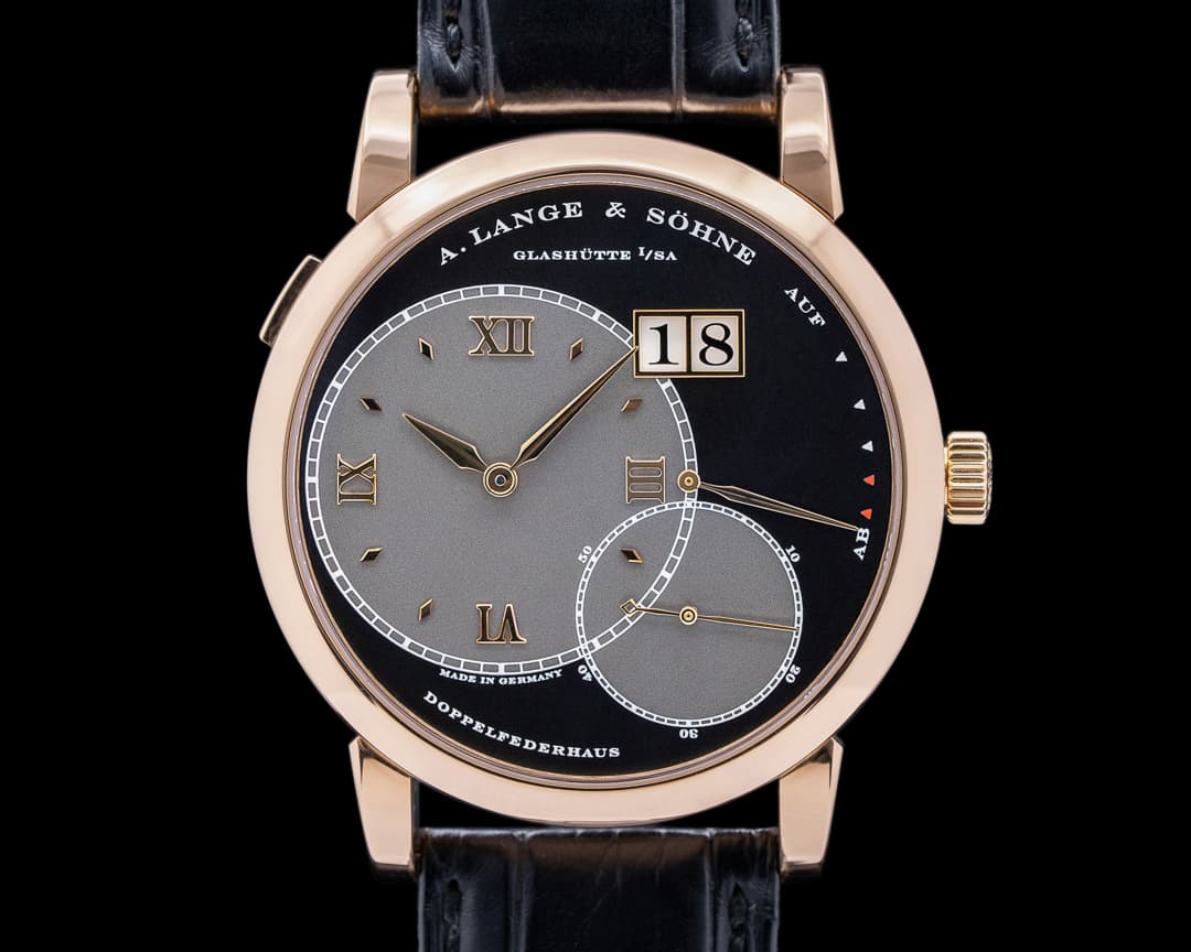 A. Lange and Sohne Grand Lange 1 18K Rose Gold Black Dial