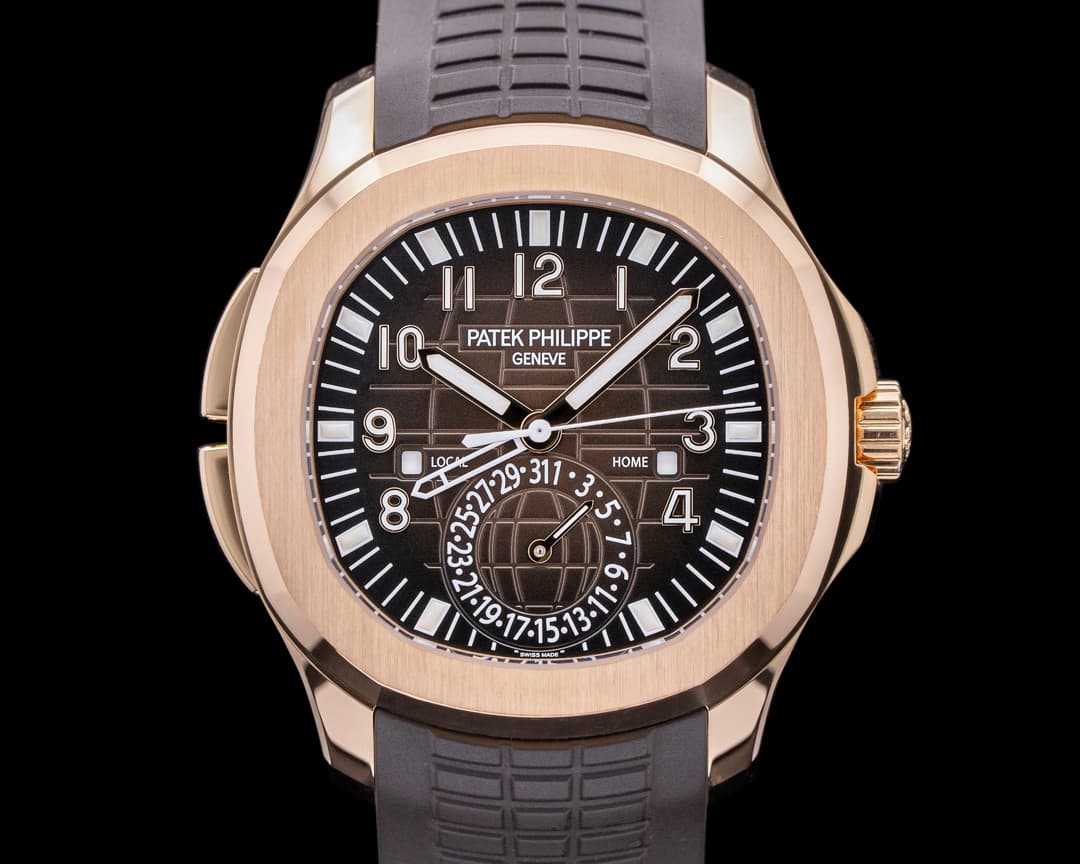 Patek Philippe Aquanaut 5164R Travel Time Rose Gold / Rubber 