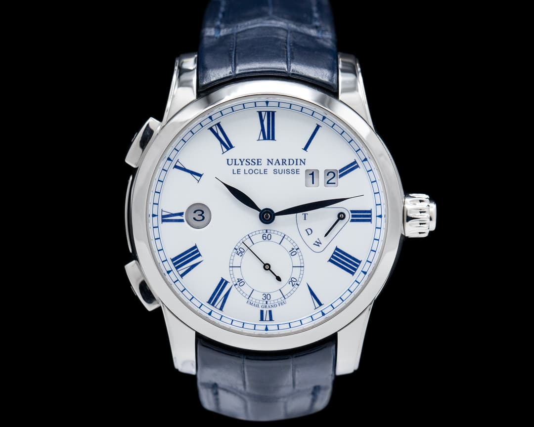 Ulysse Nardin Classic Dual Time SS 42MM Grand Feu Enamel Dial