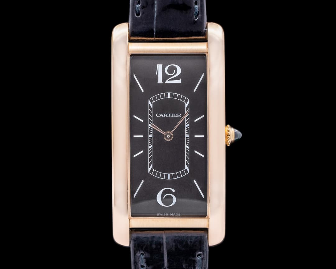 Cartier Tank Cintree WGTA0025 Rose Gold / Black Dial 
