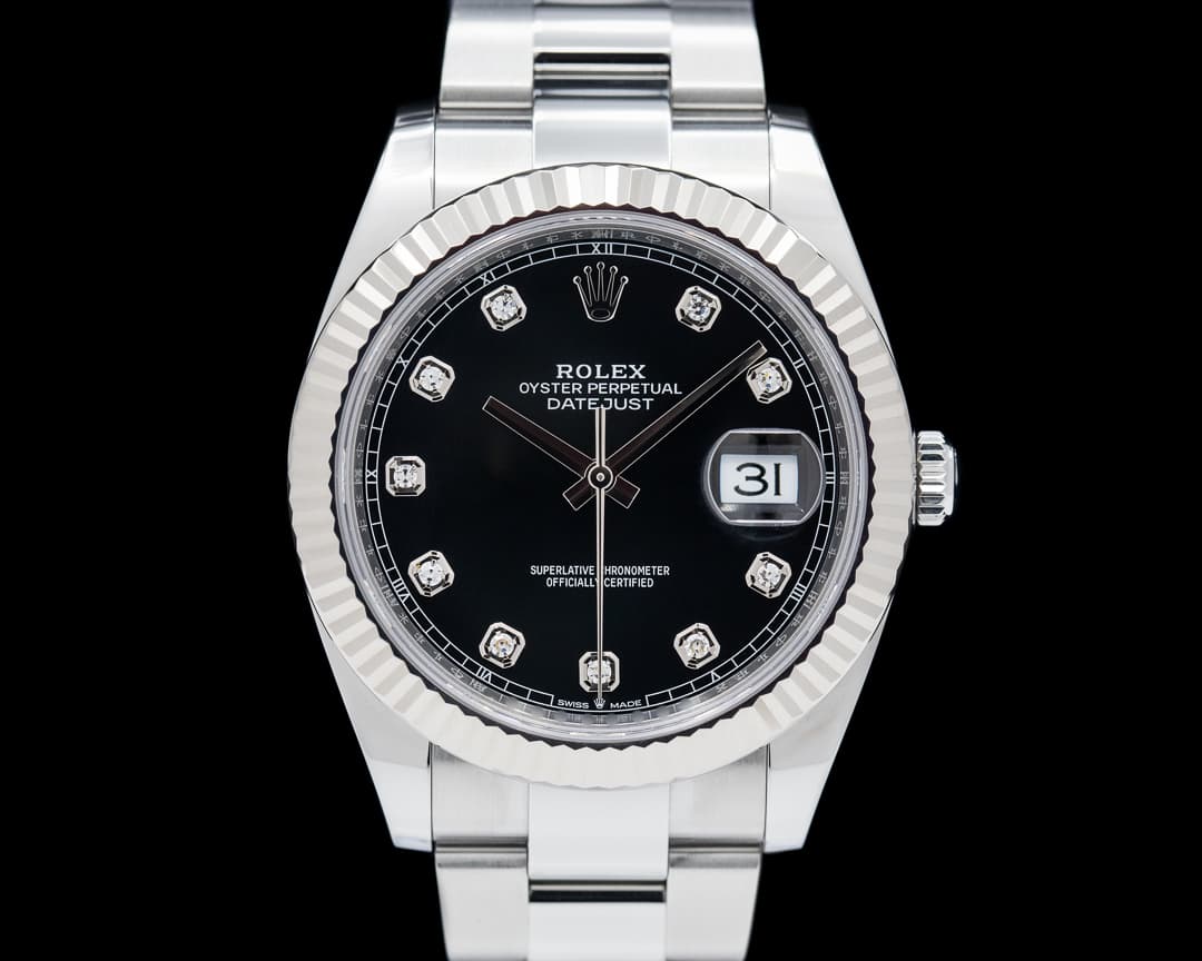 Rolex Datejust 41 Black Diamond Dial SS 2023
