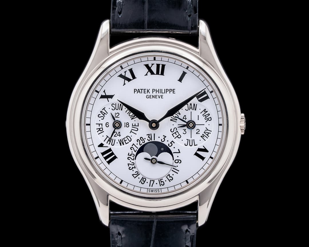 Patek Philippe Perpetual Calendar White Roman Dial 18K White Gold RARE