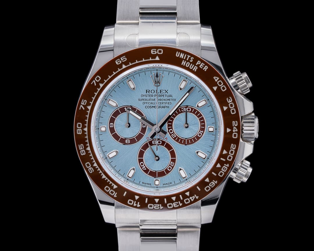 Rolex Daytona 116506 Platinum Glacier Blue / Brown Ceramic