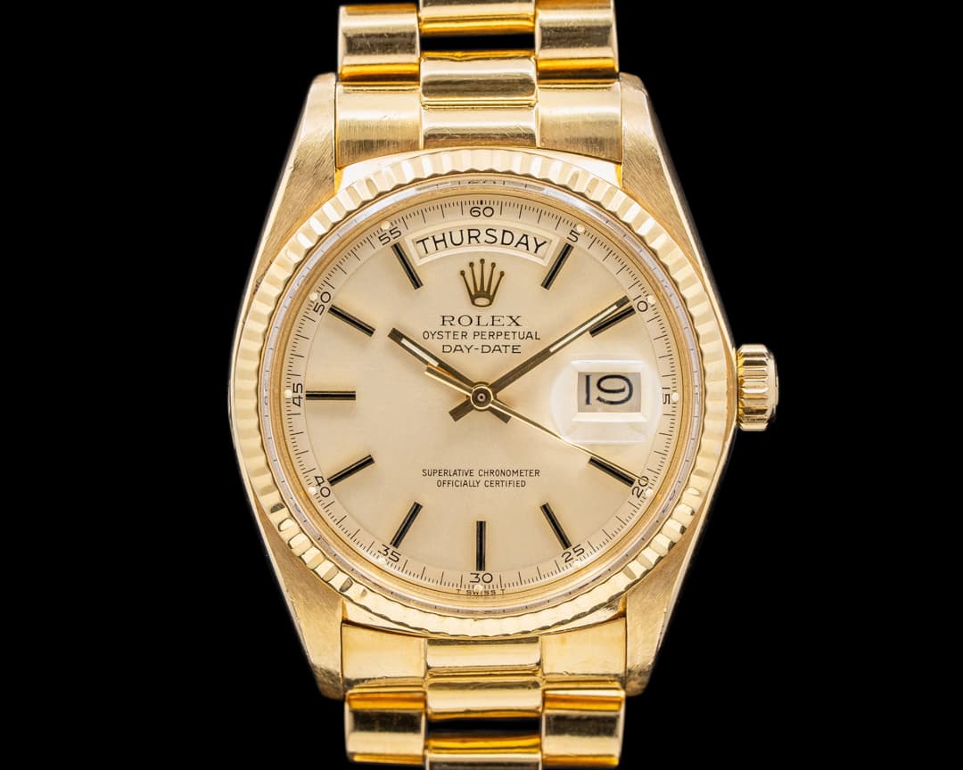 Rolex Oyster Perpetual Day Date 18K YG 1977 FULL SET