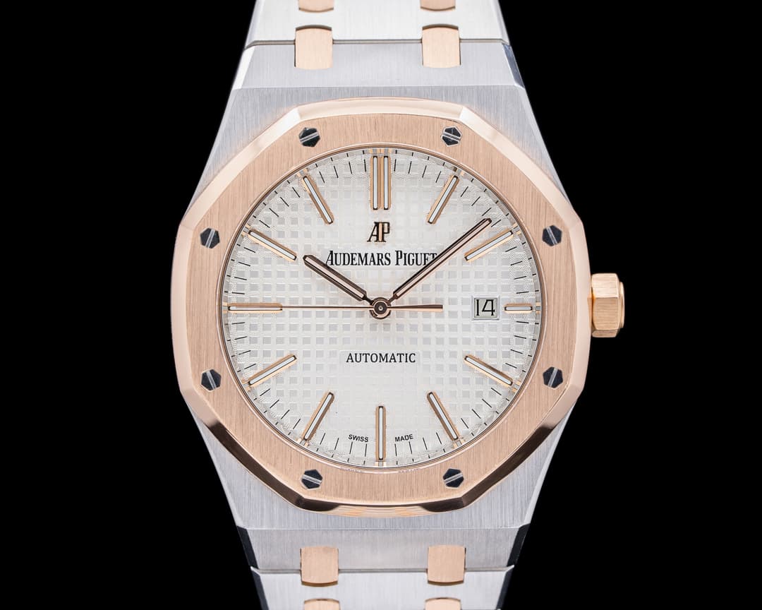 Audemars Piguet Royal Oak 15400 Rose Gold/ SS Silver Dial SS RARE