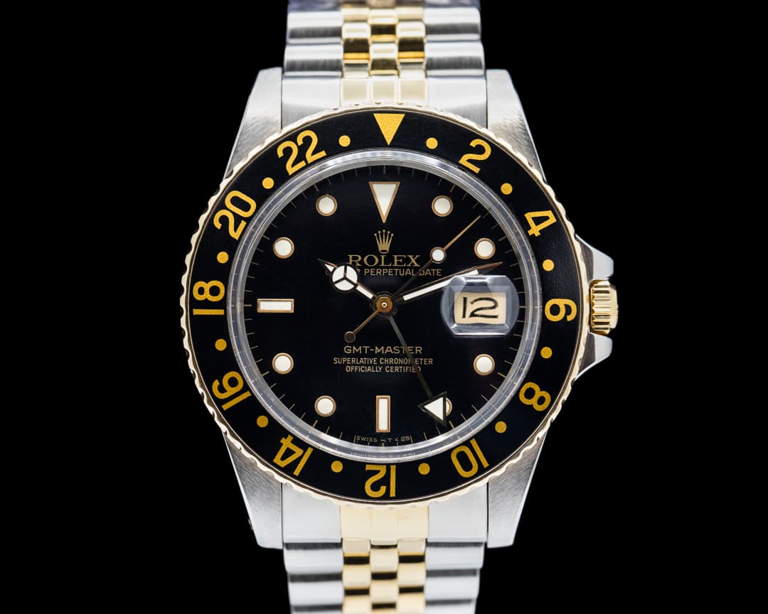 Rolex GMT Master Black Dial 14K / SS Jubilee FULL SET