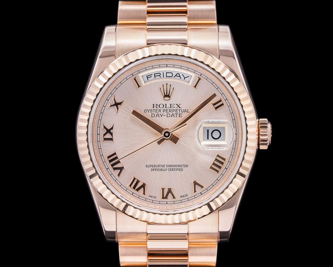 Rolex Day Date President 118235 Pink Dial 18K Rose Gold 