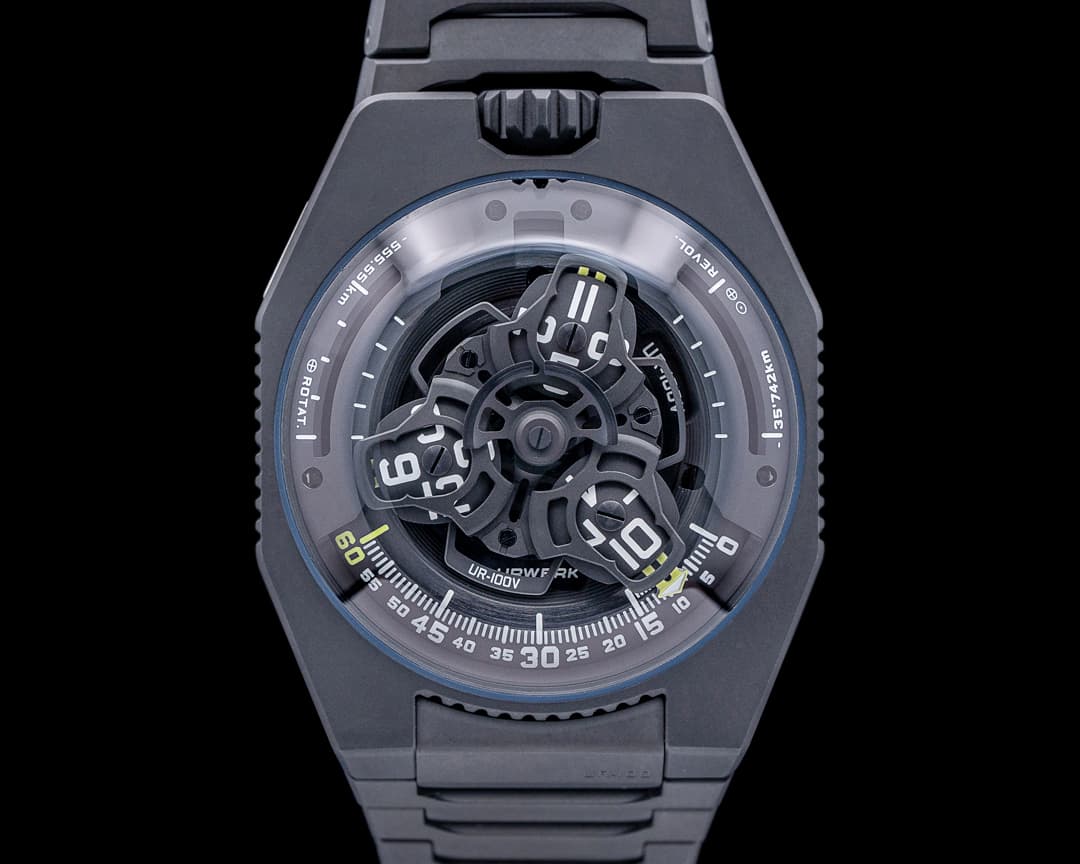 URWERK UR-100V Full Black Titanium Jacket LIMITED TO 25 PIECES