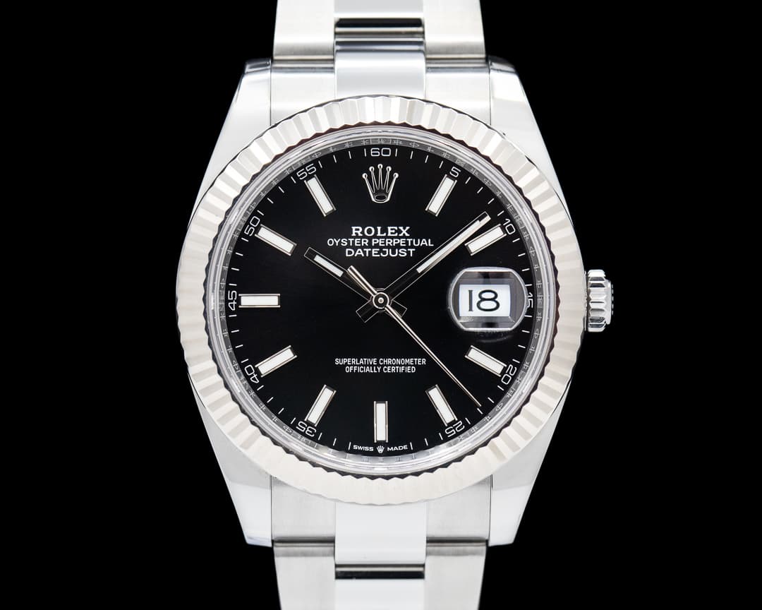 Rolex Datejust 41 126334 Black Stick Dial SS Oyster