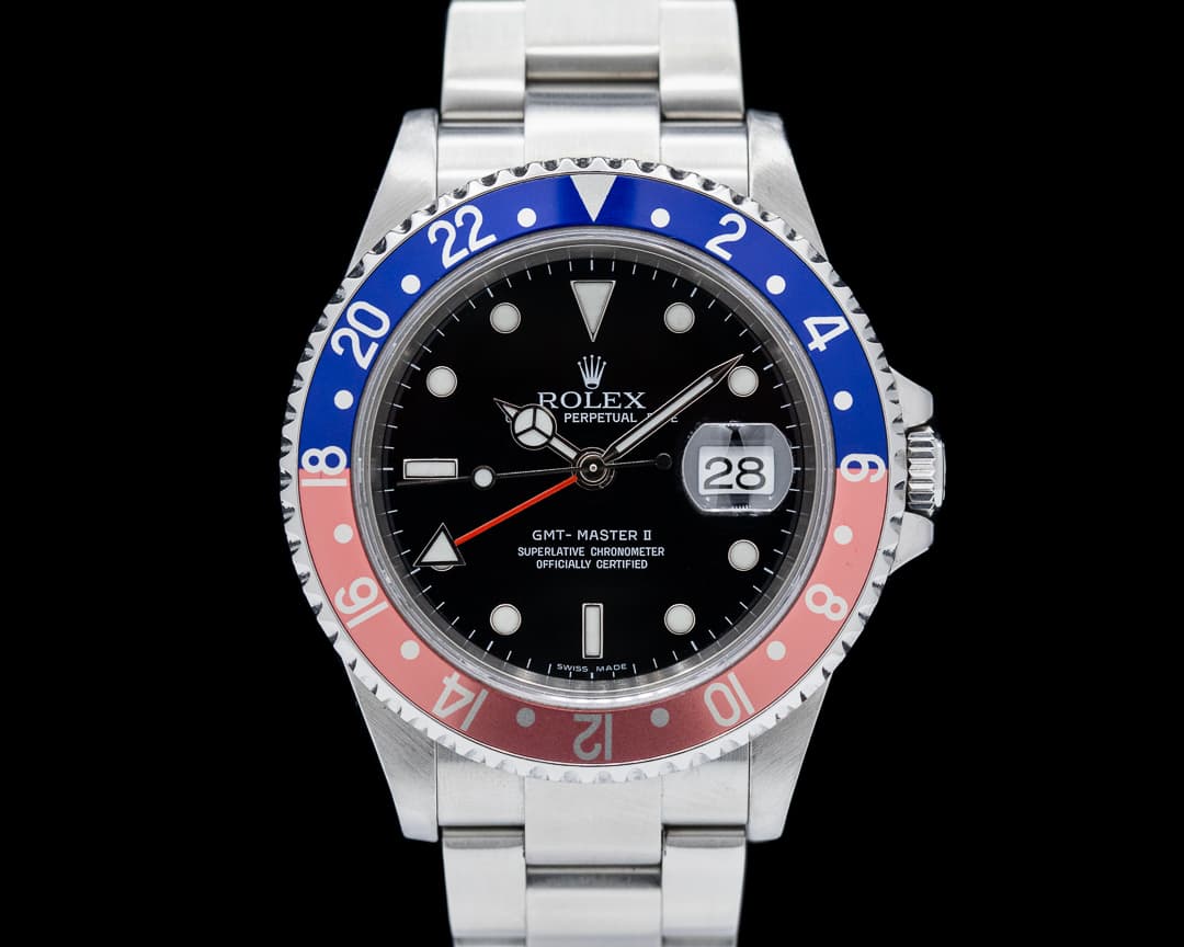 Rolex GMT Master II SS Red / Blue Pepsi Bezel FULL SET 