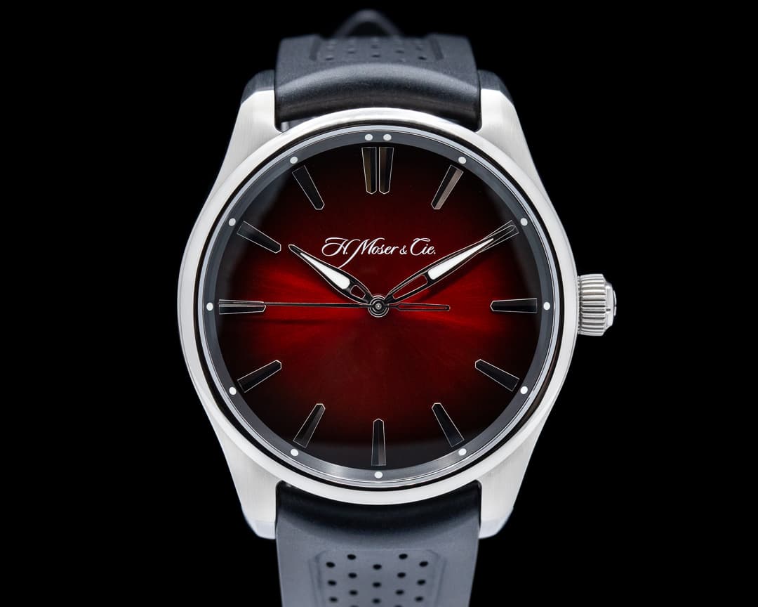 H. Moser and Cie. Pioneer Centre Seconds SS Red Fume Dial