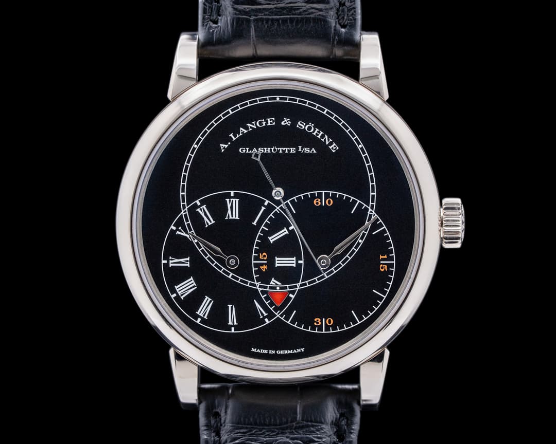 A. Lange and Sohne Richard Lange 252.029 JUMPING SECONDS White Gold Black Dial 