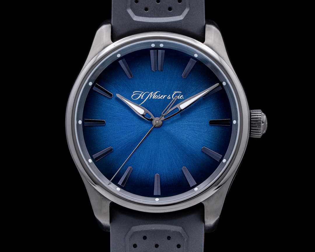 H. Moser and Cie. Pioneer Center Seconds SS Funky Blue Fume