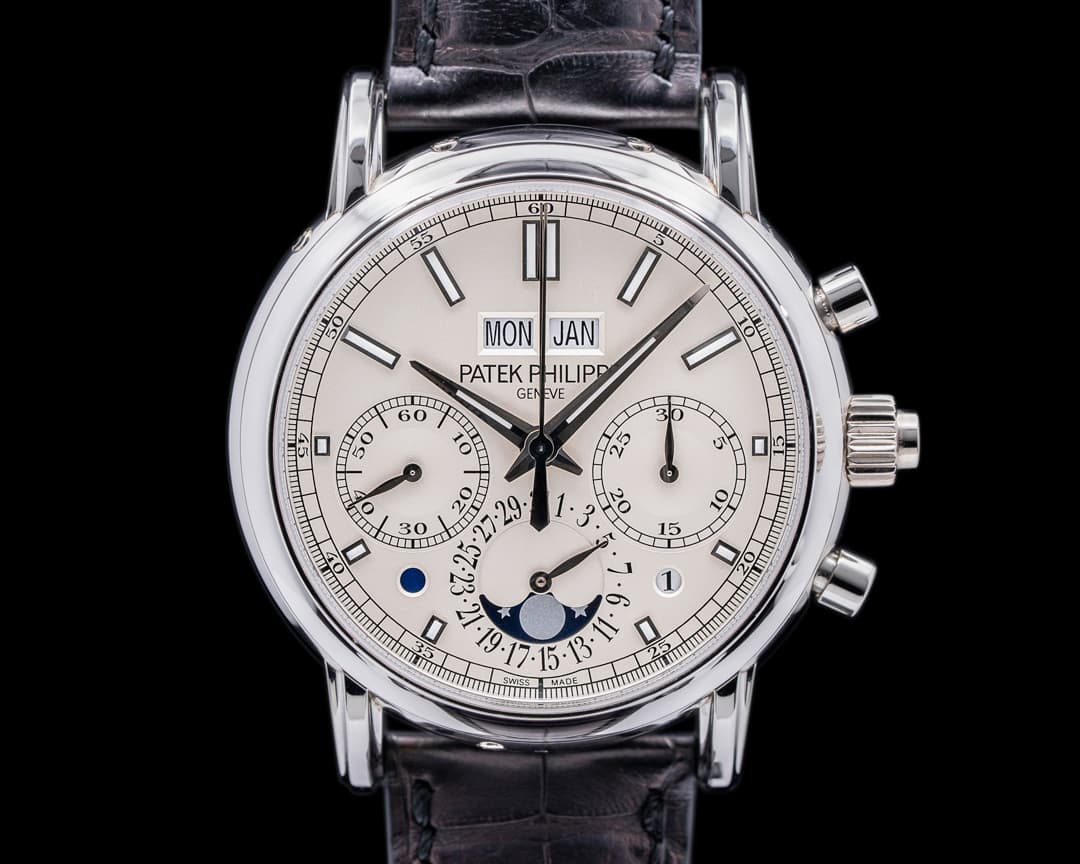 Patek Philippe 5204P-010 Split Second Perpetual Calendar Chronograph Platinum Silver Di