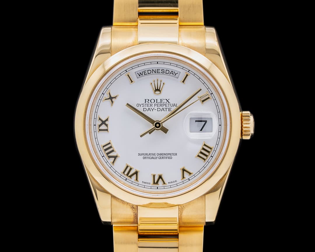 Rolex Day-Date YG/YG white Dial K Series
