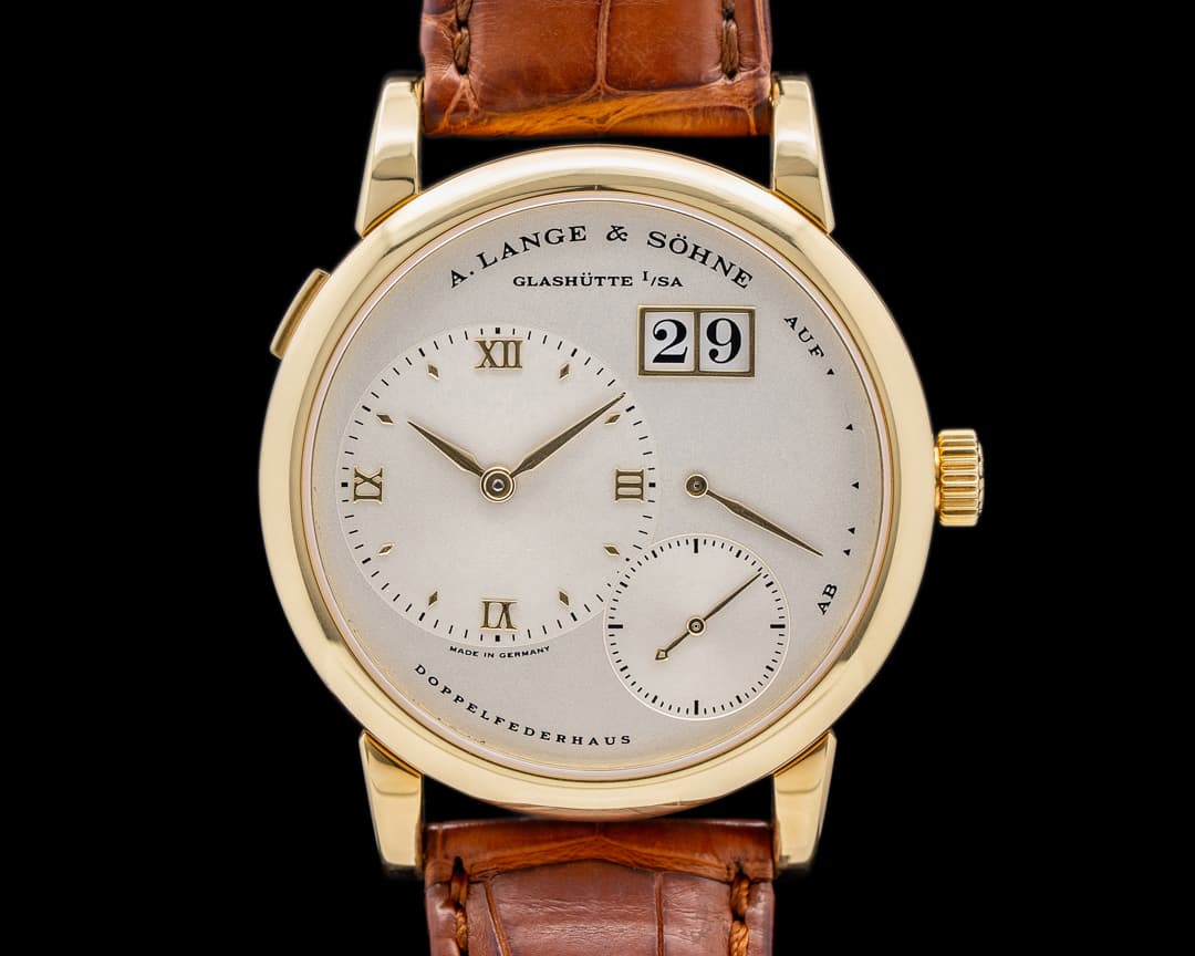 A. Lange and Sohne FIRST SERIES Lange 1 101.001 18K Yellow Gold SOLID BACK RARE FULL SET