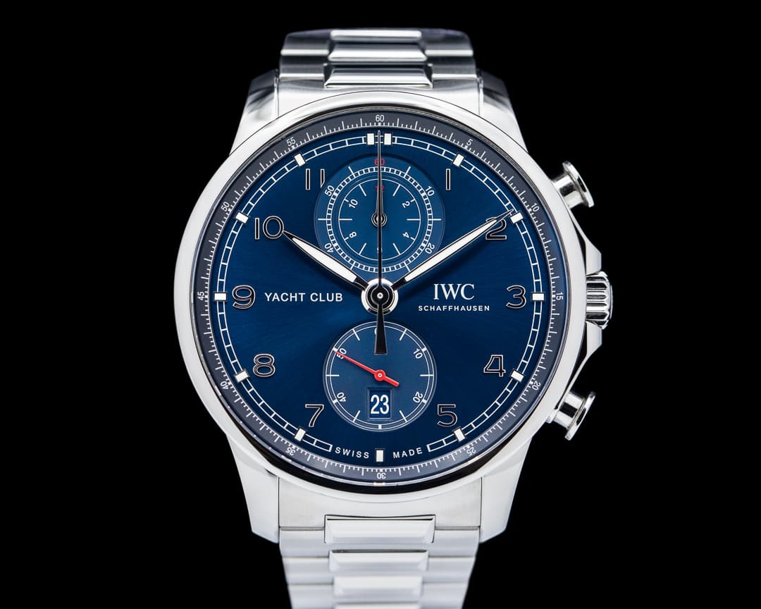 IWC Portuguese Yacht Club Flyback SS / SS blue Dial 