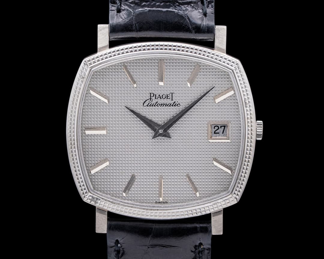 Piaget Vintage Cushion Case Automatic 18k White Gold Ultra Thin