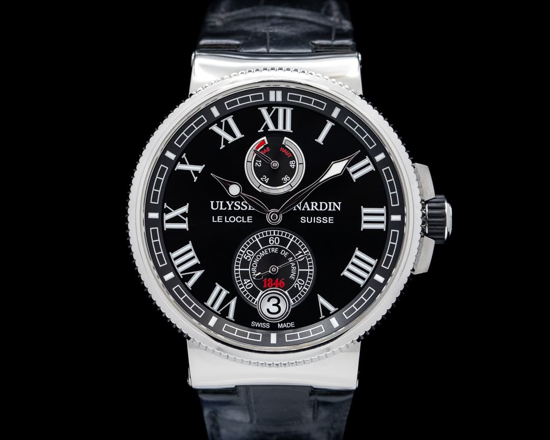 Ulysse Nardin Marine Chronometer Manufacture Black Dial