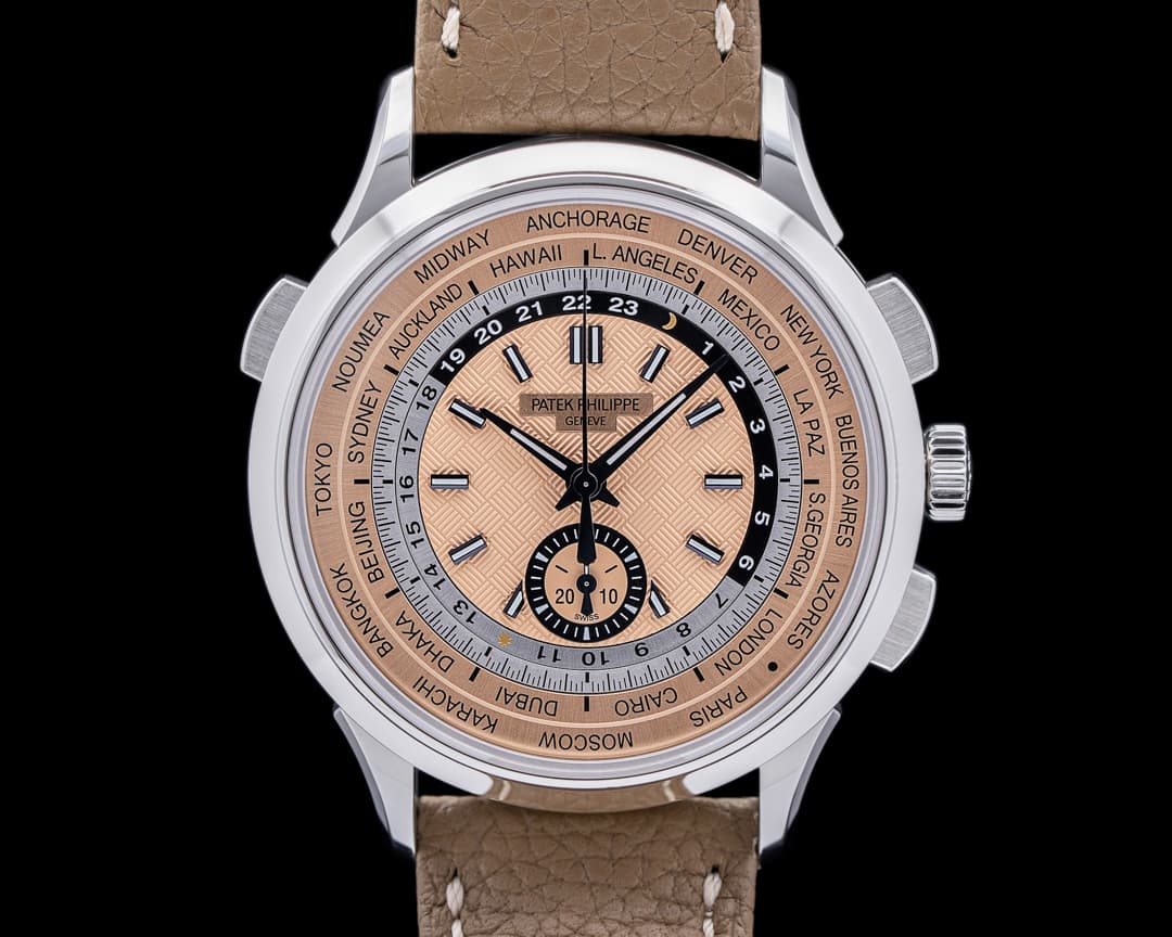 Patek Philippe World Time 5935A Chronograph SS Salmon Dial