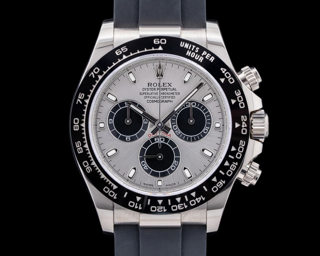 Rolex Daytona 116519 18K White Gold Ceramic Oysterflex Silver Dial