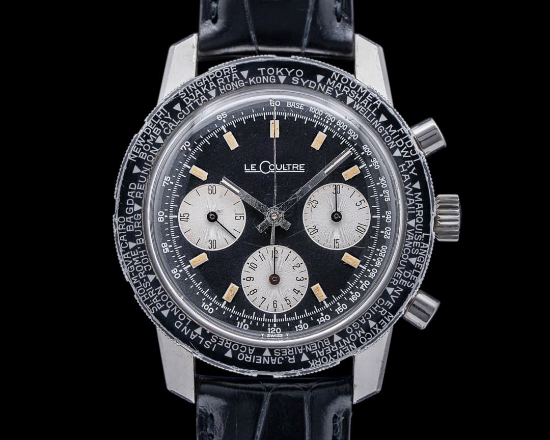 Jaeger LeCoultre Vintage Shark Deep Sea Valjoux 72 Chronograph SS Box and Papers