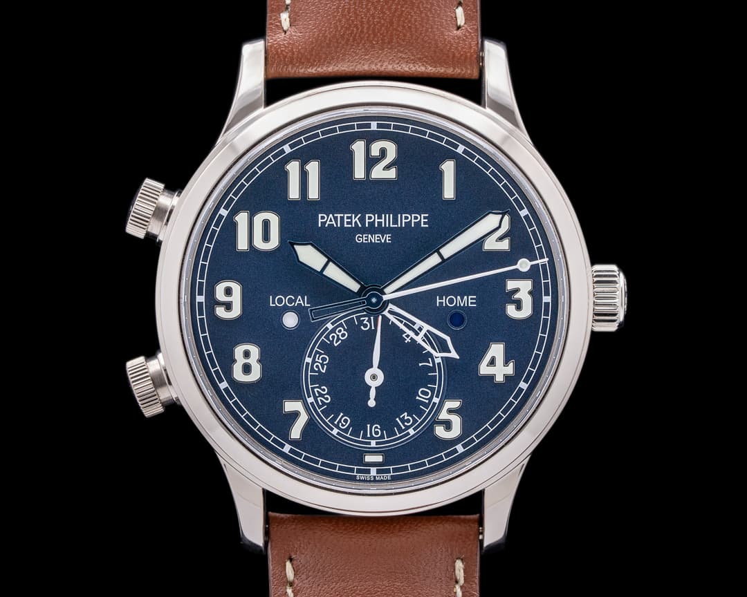 Patek Philippe Calatrava 5524G Pilot Travel Time 18k White Gold 