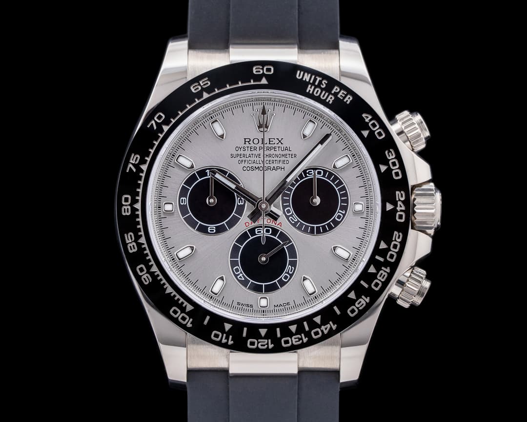 Rolex Daytona 116519 18K White Gold Ceramic Oysterflex Silver Dial