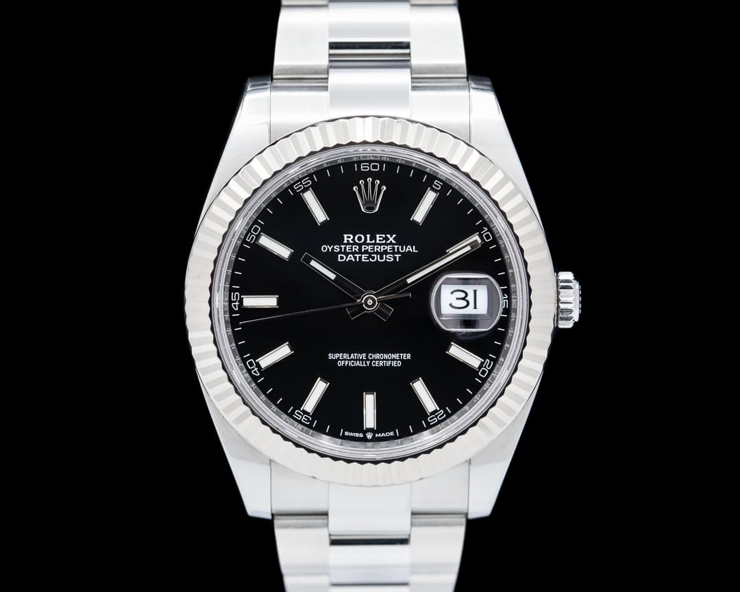 Rolex Datejust 41 126334 Black Stick Dial SS Oyster