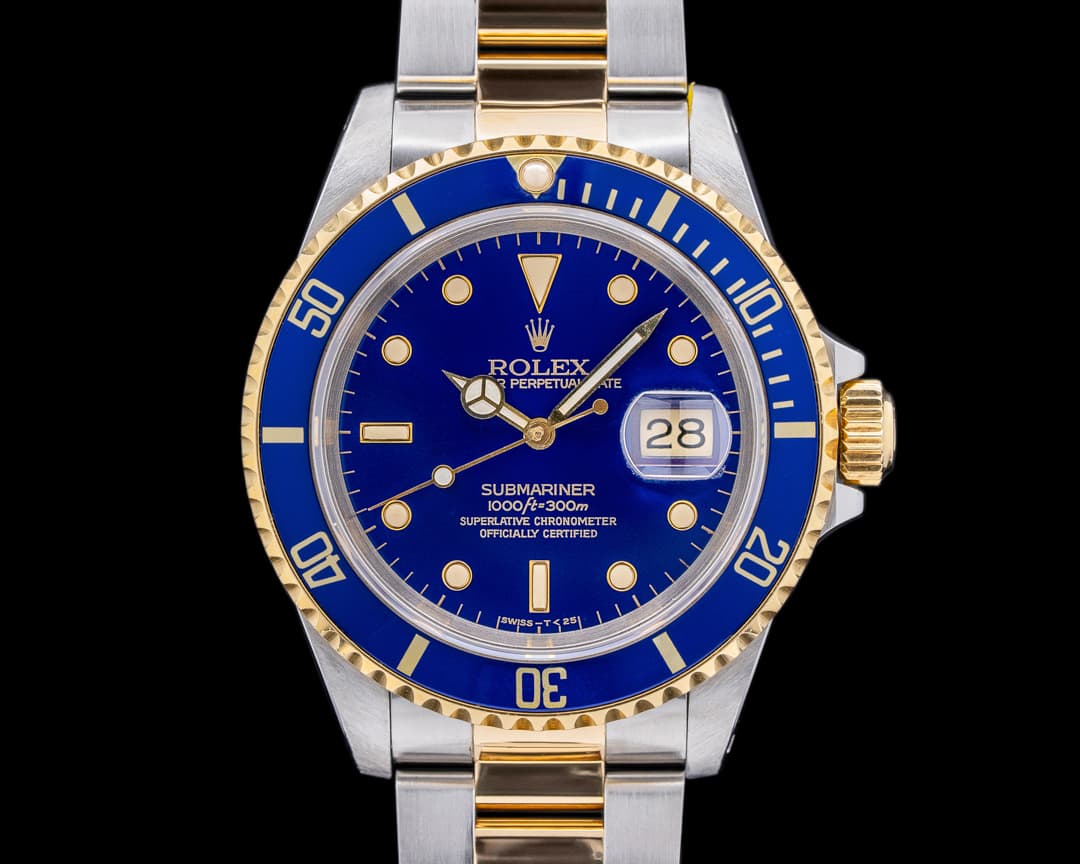 Rolex Submariner 16613 Blue Dial SS / 18K Nice Patina