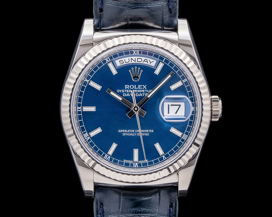 Rolex Day Date President Blue Stick dial / 18K WG