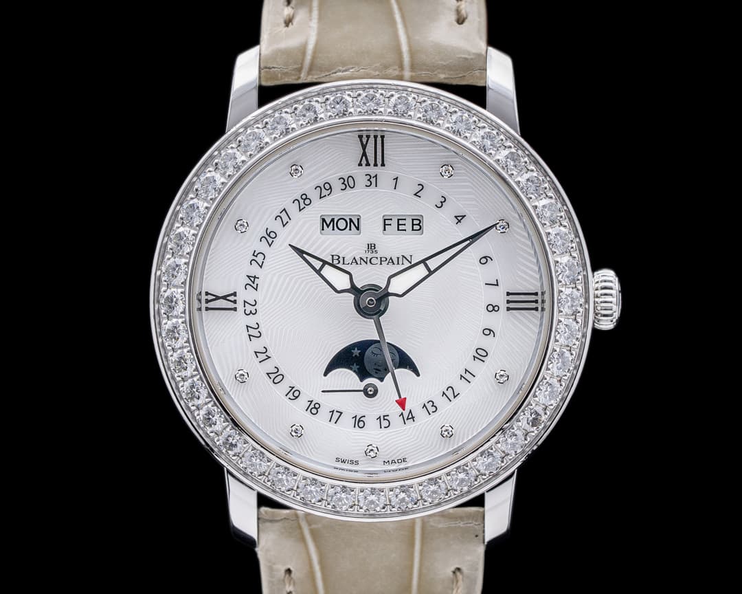 Blancpain Ladybird Quantieme Complete MOP Diamond Bezel