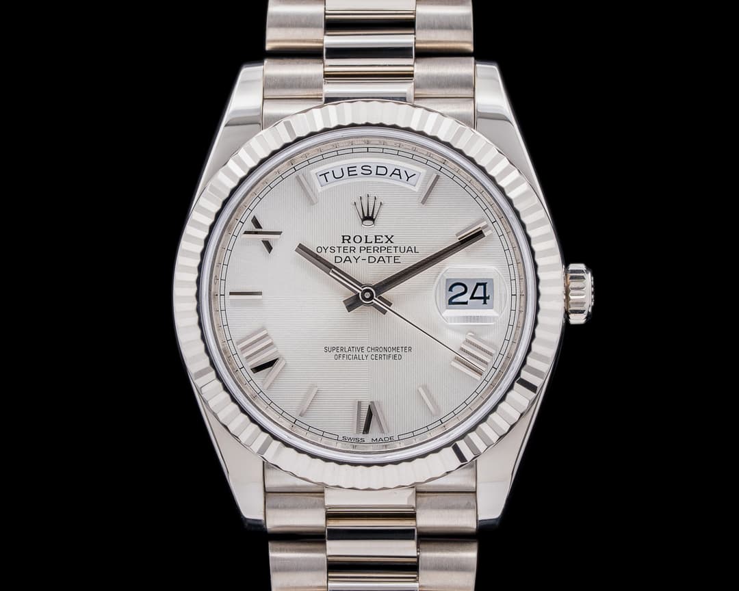 Rolex Day Date 228239 President 18K White Gold Silver Dial 40MM 