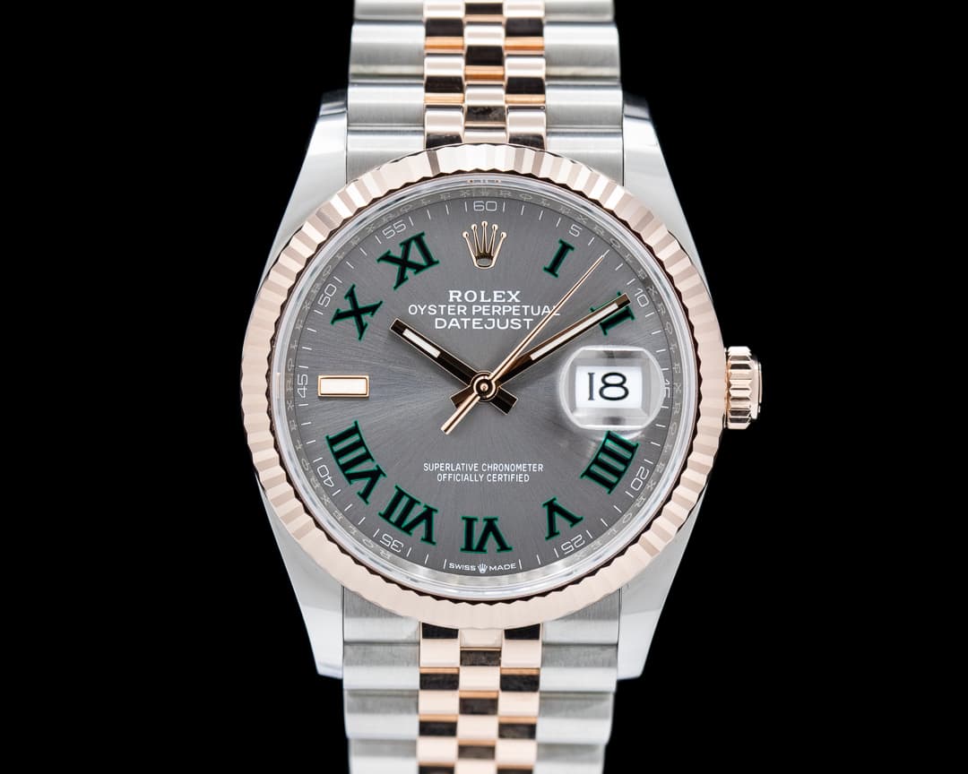 Rolex Datejust 36 126231 Wimbledon Slate Roman Dial 18k/SS