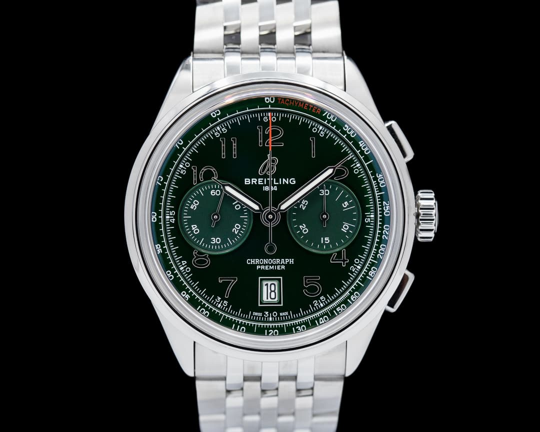 Breitling Premier B01 Chronograph Green Dial SS/SS