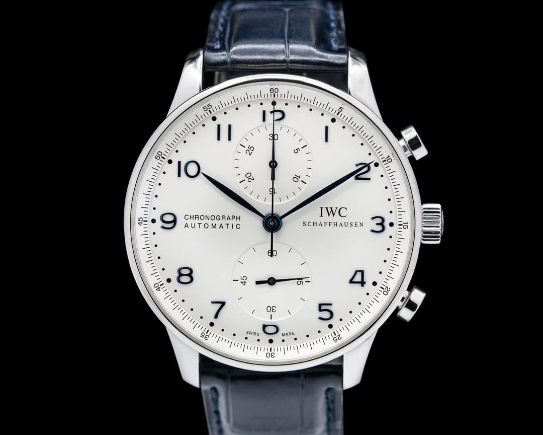 IWC Portuguese Chronograph SS Silver Dial / Blue Numerals