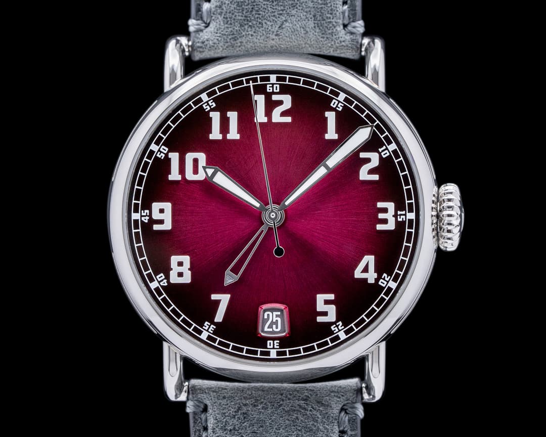 H. Moser and Cie. Heritage Dual Time Burgundy Fume Dial 2023