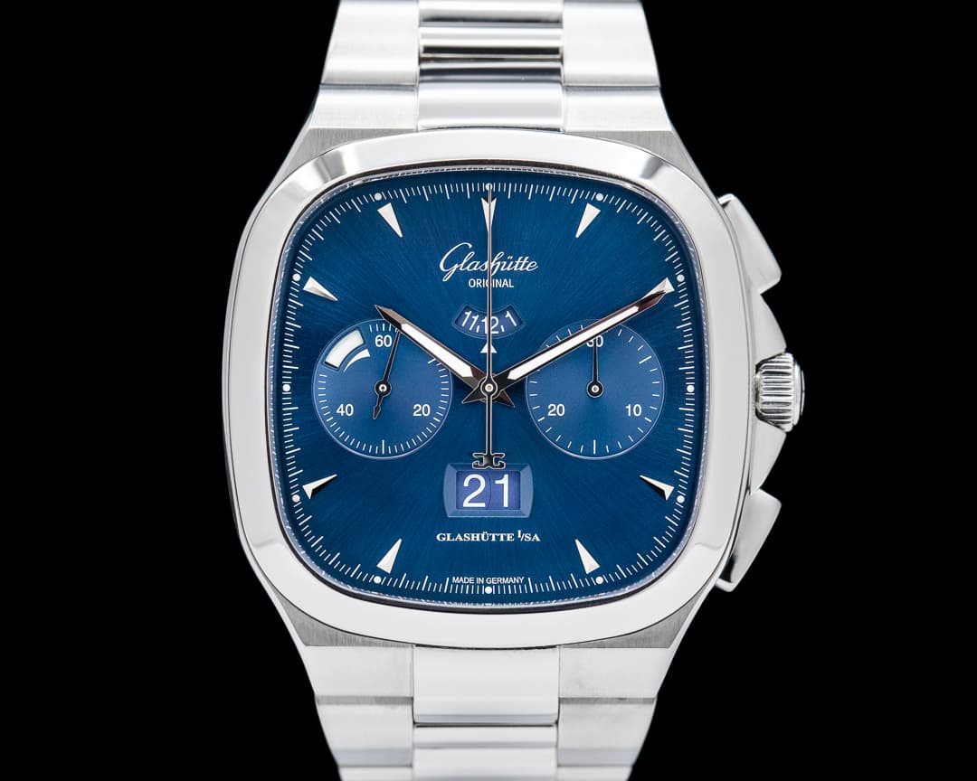 Glashutte Original Senator Seventies Panorama Chronograph Blue Dial / Bracelet