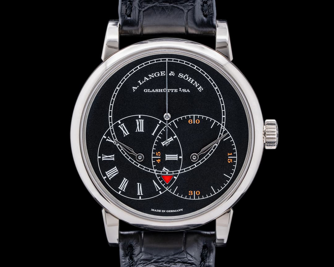 A. Lange and Sohne Richard Lange 252.029 JUMPING SECONDS White Gold Black Dial 