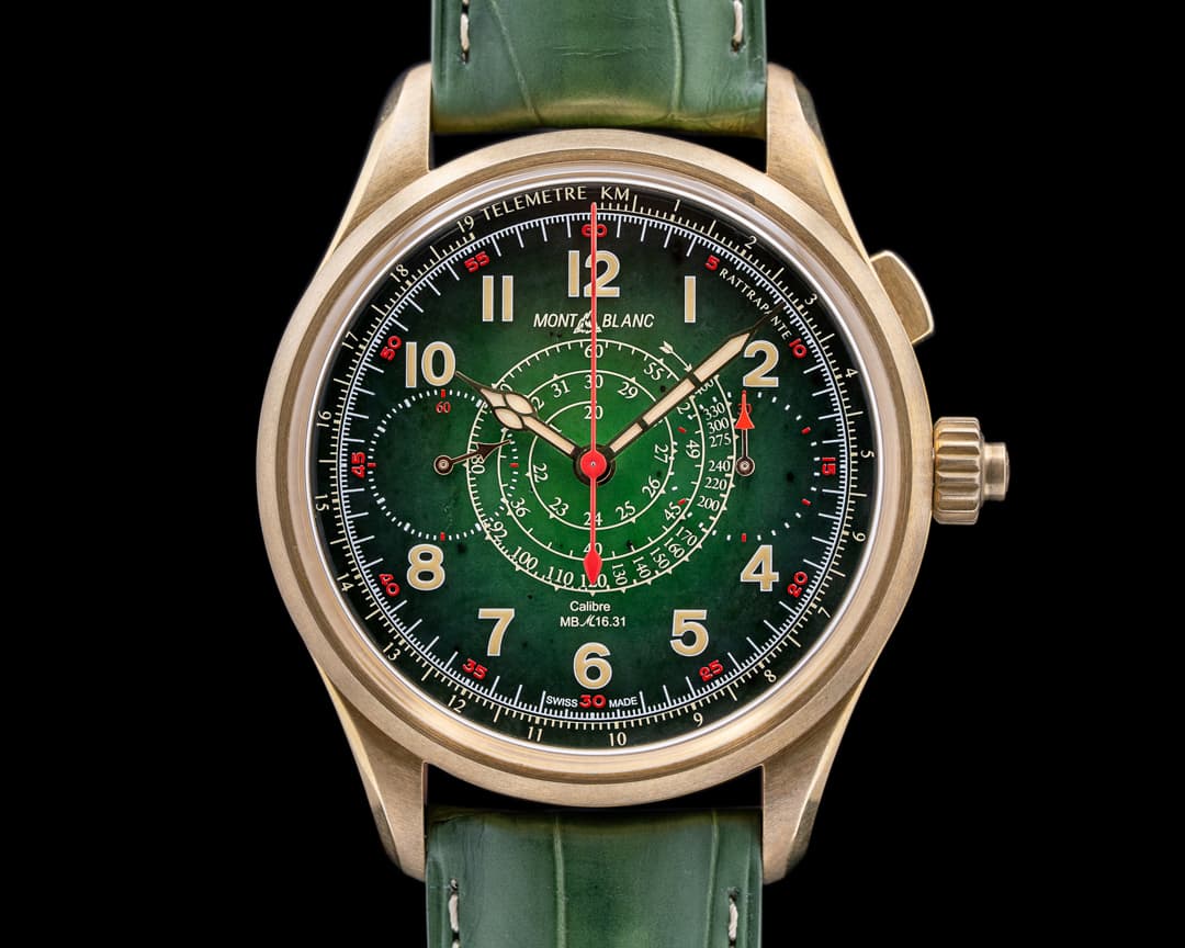 Montblanc 1858 Monopusher Split Second Chronograph Bronze JADE DIAL