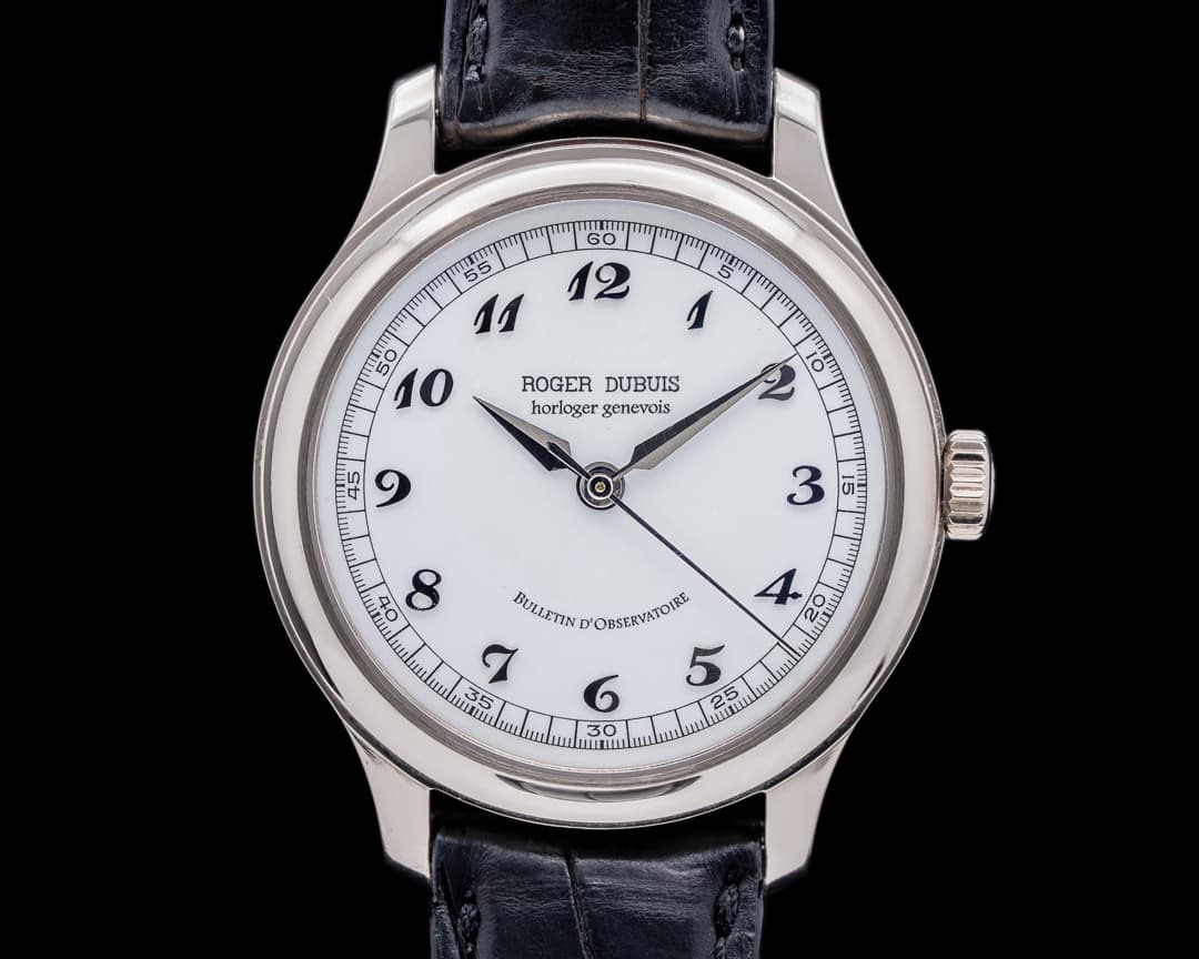 Roger Dubuis Hommage H37 White Enamel Dial 18K White Gold Chronometre RARE