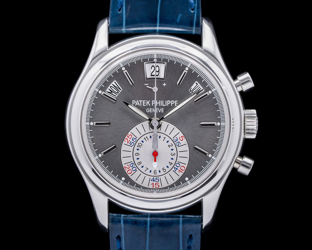Patek Philippe Annual Calendar 5960P Chronograph Platinum Grey Dial 
