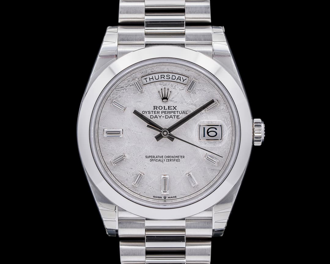 Rolex Day Date 228206 Platinum Meteorite Dial DIAMONDS 40MM