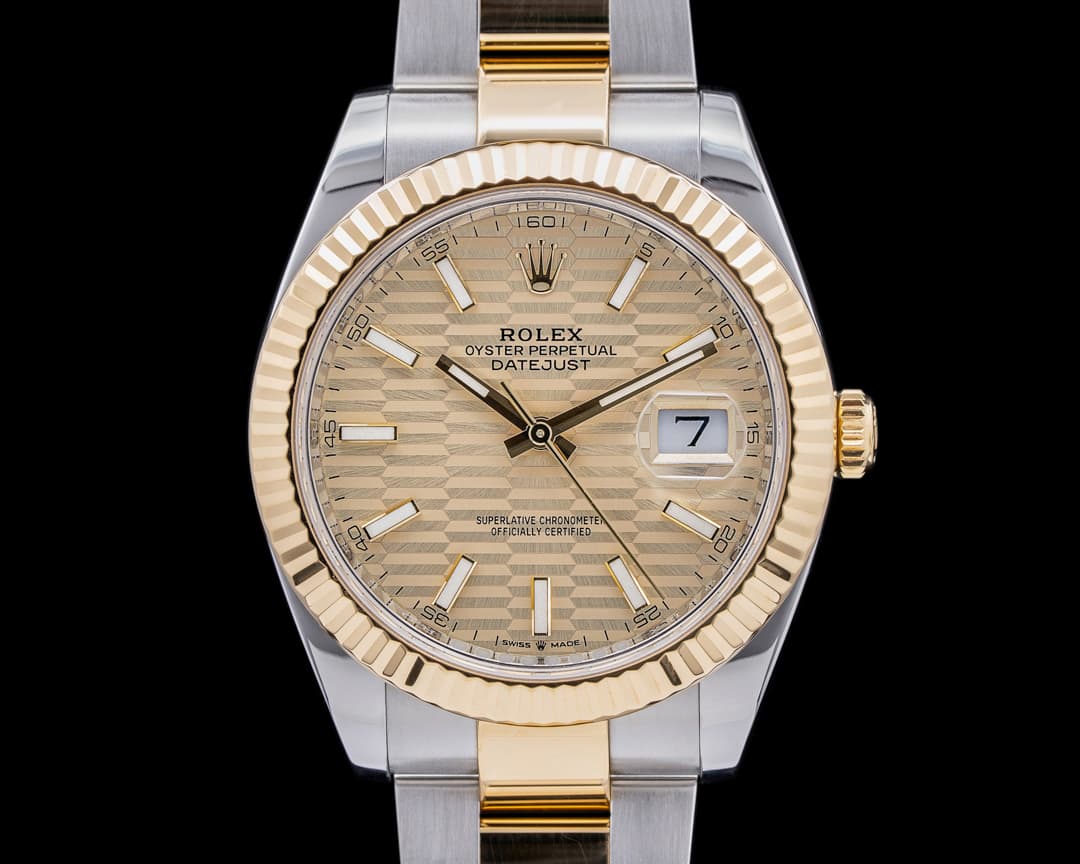 Rolex Datejust 41 Champagne Motif Stick Dial 18K / SS