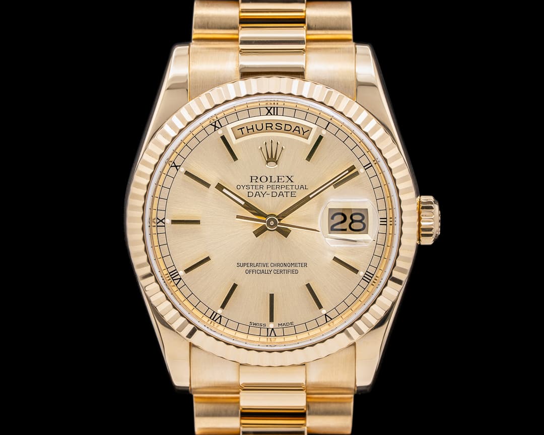 Rolex Day Date President 118238 Champagne Dial 18K Yellow Gold