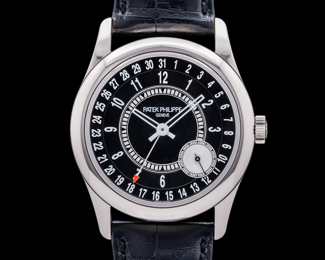 Patek Philippe Calatrava 6006G Black Dial 18K White Gold / Deployant
