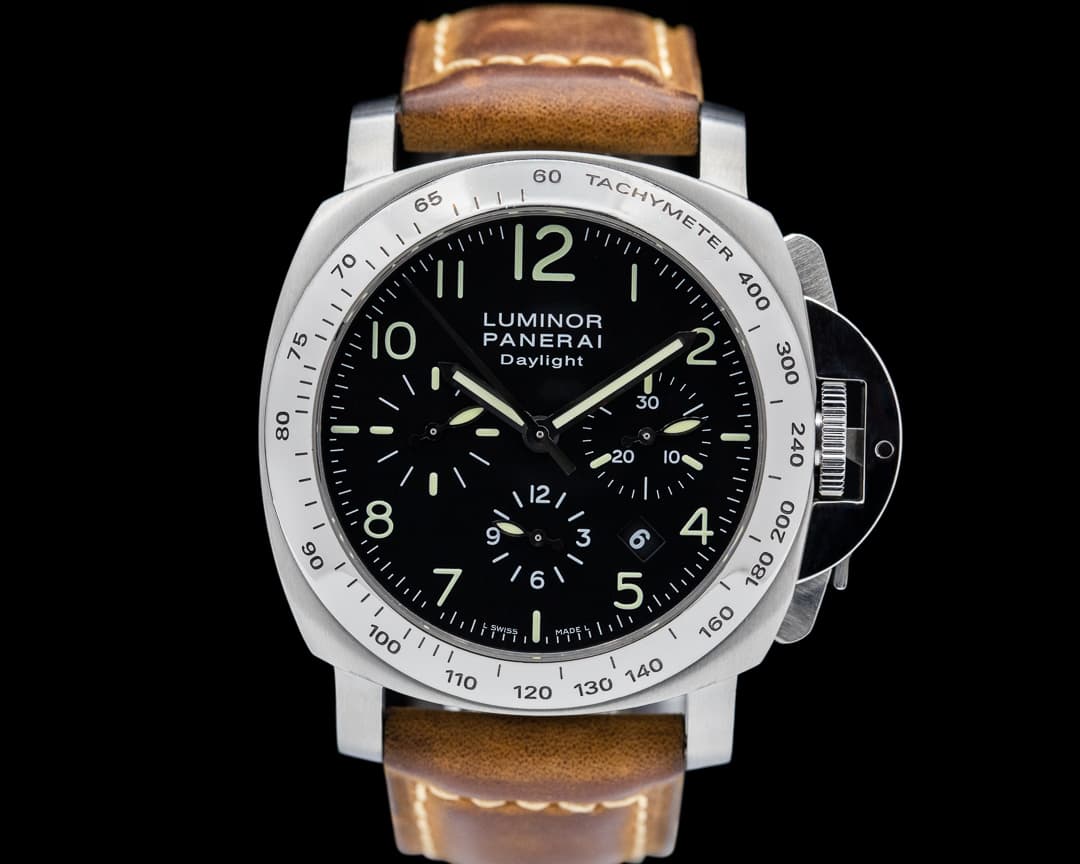 Panerai Luminor Chronograph Daylight SS Black Dial